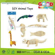 2015 New Animal DIY Painting Toys, Educational Wooden Painting Toys, Kids Popular Painting Toys